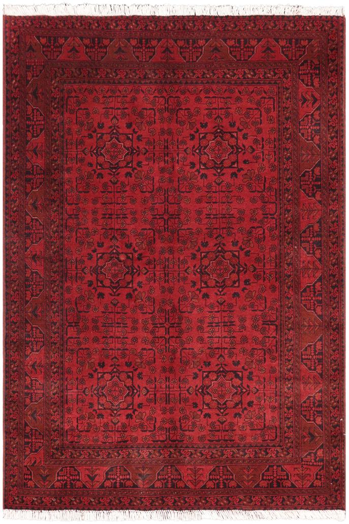 handmade Tribal Biljik Khal Mohammadi Red Black Hand Knotted RECTANGLE 100% WOOL area rug 5x6