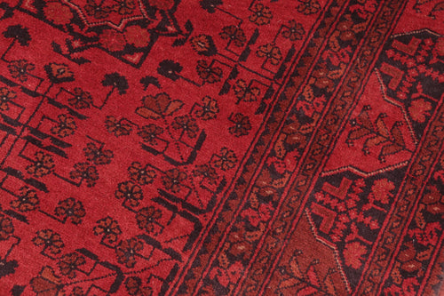 handmade Tribal Biljik Khal Mohammadi Red Black Hand Knotted RECTANGLE 100% WOOL area rug 5x6