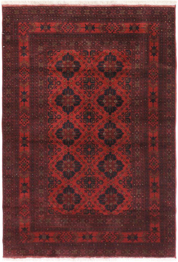 handmade Tribal Biljik Khal Mohammadi Drk. Red Black Hand Knotted RECTANGLE 100% WOOL area rug 4x7