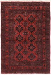 handmade Tribal Biljik Khal Mohammadi Drk. Red Black Hand Knotted RECTANGLE 100% WOOL area rug 4x7