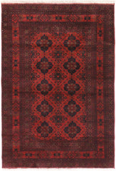 handmade Tribal Biljik Khal Mohammadi Drk. Red Black Hand Knotted RECTANGLE 100% WOOL area rug 4x7