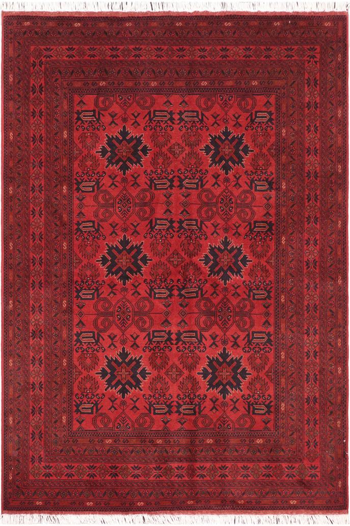 handmade Tribal Biljik Khal Mohammadi Red Blue Hand Knotted RECTANGLE 100% WOOL area rug 6x8