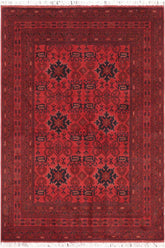 handmade Tribal Biljik Khal Mohammadi Red Blue Hand Knotted RECTANGLE 100% WOOL area rug 6x8