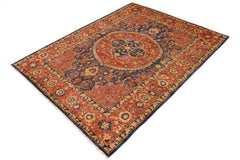 handmade Traditional Kafkaz Blue Rust Hand Knotted RECTANGLE 100% WOOL area rug 10 x 14