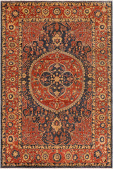 handmade Traditional Kafkaz Blue Rust Hand Knotted RECTANGLE 100% WOOL area rug 10 x 14