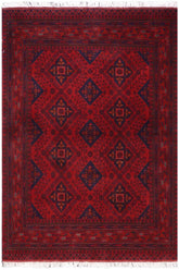handmade Tribal Biljik Khal Mohammadi Red Blue Hand Knotted RECTANGLE 100% WOOL area rug 5x7