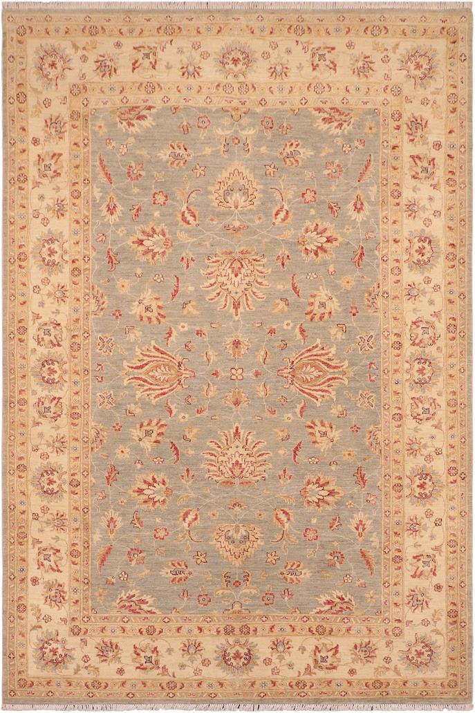 handmade Traditional Kafkaz Gray Beige Hand Knotted RECTANGLE 100% WOOL area rug 7 x 11