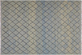 handmade Modern Kilim Lt. Blue Black Hand-Woven RECTANGLE 100% WOOL area rug 8' x 10'