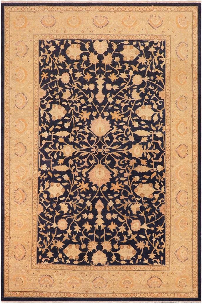 handmade Traditional Kafkaz Blue Gold Hand Knotted RECTANGLE 100% WOOL area rug 10 x 14