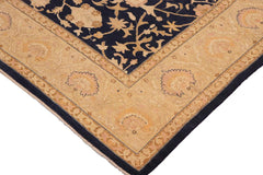 handmade Traditional Kafkaz Blue Gold Hand Knotted RECTANGLE 100% WOOL area rug 10 x 14