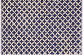 handmade Geometric Moroccan Hi Blue Ivory Hand Knotted RECTANGLE 100% WOOL area rug 5' x 7'