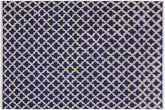 handmade Geometric Moroccan Hi Blue Ivory Hand Knotted RECTANGLE 100% WOOL area rug 10' x 12'