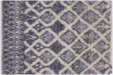 handmade Geometric Moroccan Gray Ivory Hand Knotted RECTANGLE 100% WOOL area rug 3' x 5'