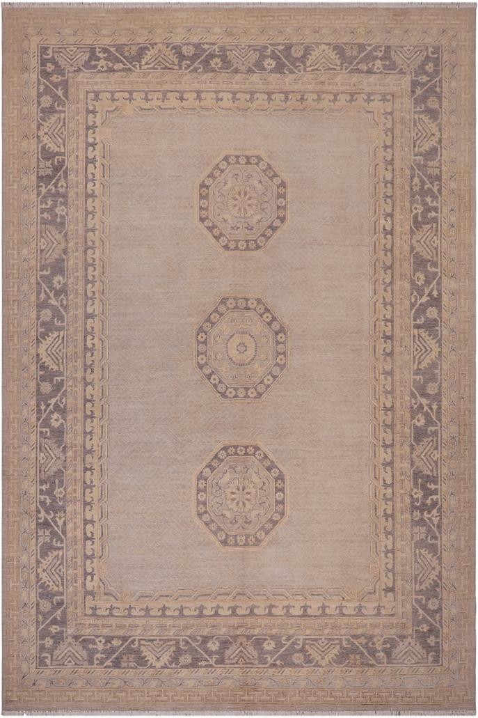 handmade Traditional Kafkaz Lt. Gray Drk. Gray Hand Knotted RECTANGLE 100% WOOL area rug 9 x 12