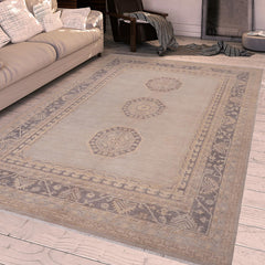 handmade Traditional Kafkaz Lt. Gray Drk. Gray Hand Knotted RECTANGLE 100% WOOL area rug 9' x 12'