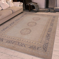 handmade Traditional Kafkaz Lt. Gray Drk. Gray Hand Knotted RECTANGLE 100% WOOL area rug 9 x 12