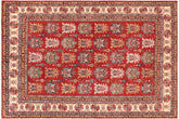 handmade Geometric Super Kazak Red Beige Hand Knotted RECTANGLE 100% WOOL area rug 10' x 14'