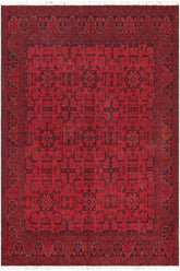 handmade Tribal Biljik Khal Mohammadi Red Black Hand Knotted RECTANGLE 100% WOOL area rug 5x6
