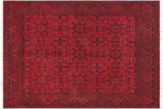 handmade Tribal Biljik Khal Mohammadi Red Black Hand Knotted RECTANGLE 100% WOOL area rug 5x6