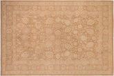 handmade Transitional Kafkaz Brown Beige Hand Knotted RECTANGLE 100% WOOL area rug 10' x 14'