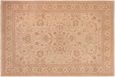 handmade Transitional Kafkaz Beige Brown Hand Knotted RECTANGLE 100% WOOL area rug 10' x 14'