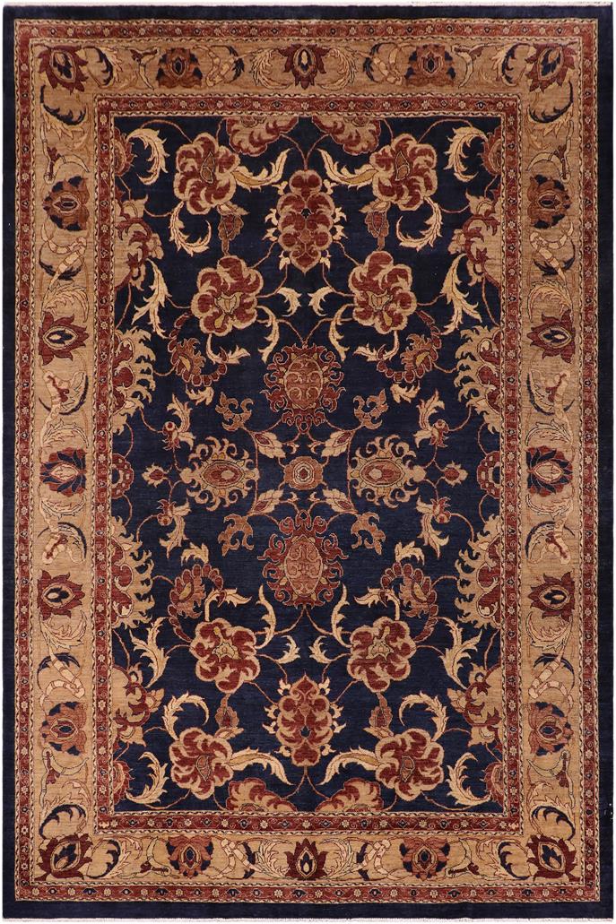 handmade Traditional Kafkaz Blue Tan Hand Knotted RECTANGLE 100% WOOL area rug 10 x 14
