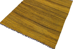 Flat Weave Kilim Antique Navaho Vintage handmade Modern Kilim Gold Drk. Gray Hand-Woven Rectangle 100% Wool Area Rug 6x8