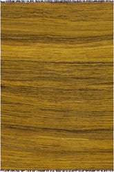 Flat Weave Kilim Antique Navaho Vintage handmade Modern Kilim Gold Drk. Gray Hand-Woven Rectangle 100% Wool Area Rug 6x8