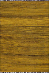 Flat Weave Kilim Antique Navaho Vintage handmade Modern Kilim Gold Drk. Gray Hand-Woven Rectangle 100% Wool Area Rug 6x8