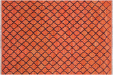 handmade Modern Kilim Orange Blue Hand-Woven RECTANGLE 100% WOOL area rug 5' x 7'