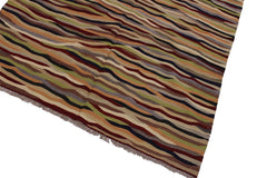 Flat Weave Kilim Antique Navaho Vintage handmade Modern Kilim Beige Red Hand-Woven Rectangle 100% Wool Area Rug 5x7