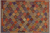 handmade Geometric Kilim Brown Tan Hand-Woven RECTANGLE 100% WOOL area rug 5x6