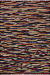 Flat Weave Kilim Antique Navaho Vintage handmade Modern Kilim Red Ivory Hand-Woven Rectangle 100% Wool Area Rug 5x7