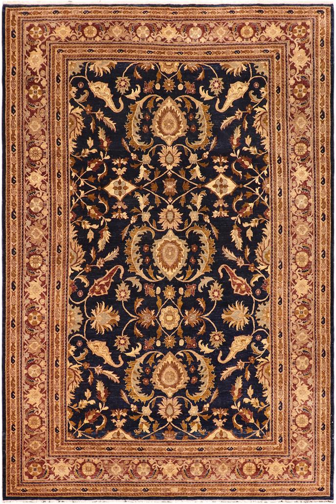 handmade Traditional Kafkaz Blue Brown Hand Knotted RECTANGLE 100% WOOL area rug 10 x 14