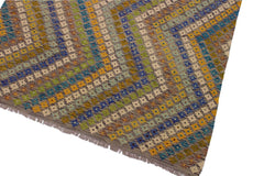 Flat Weave Kilim Antique Navaho Vintage handmade Modern Kilim Ivory Gray Hand-Woven Rectangle 100% Wool Area Rug 5x8