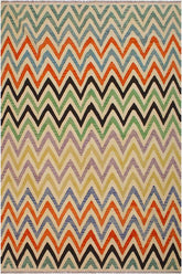 Flat Weave Kilim Antique Navaho Vintage handmade Modern Kilim Ivory Black Hand-Woven Rectangle 100% Wool Area Rug 9x11