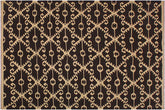 handmade Modern Kilim Brown Black Hand-Woven RECTANGLE 100% WOOL area rug 7' x 10'