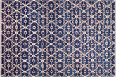 handmade Modern Kilim Blue Ivory Hand-Woven RECTANGLE 100% WOOL area rug 12' x 17'