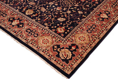 handmade Transitional Kafkaz Blue Brown Hand Knotted RECTANGLE 100% WOOL area rug 10 x 14