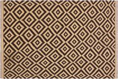 handmade Modern Kilim Beige Brown Hand-Woven RECTANGLE 100% WOOL area rug 4' x 7'