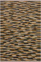 Flat Weave Kilim Antique Navaho Vintage handmade Modern Kilim Beige Green Hand-Woven Rectangle 100% Wool Area Rug 6x8