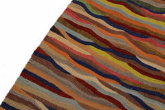 Flat Weave Kilim Antique Navaho Vintage handmade Modern Kilim Red Blue Hand-Woven Rectangle 100% Wool Area Rug 5x7