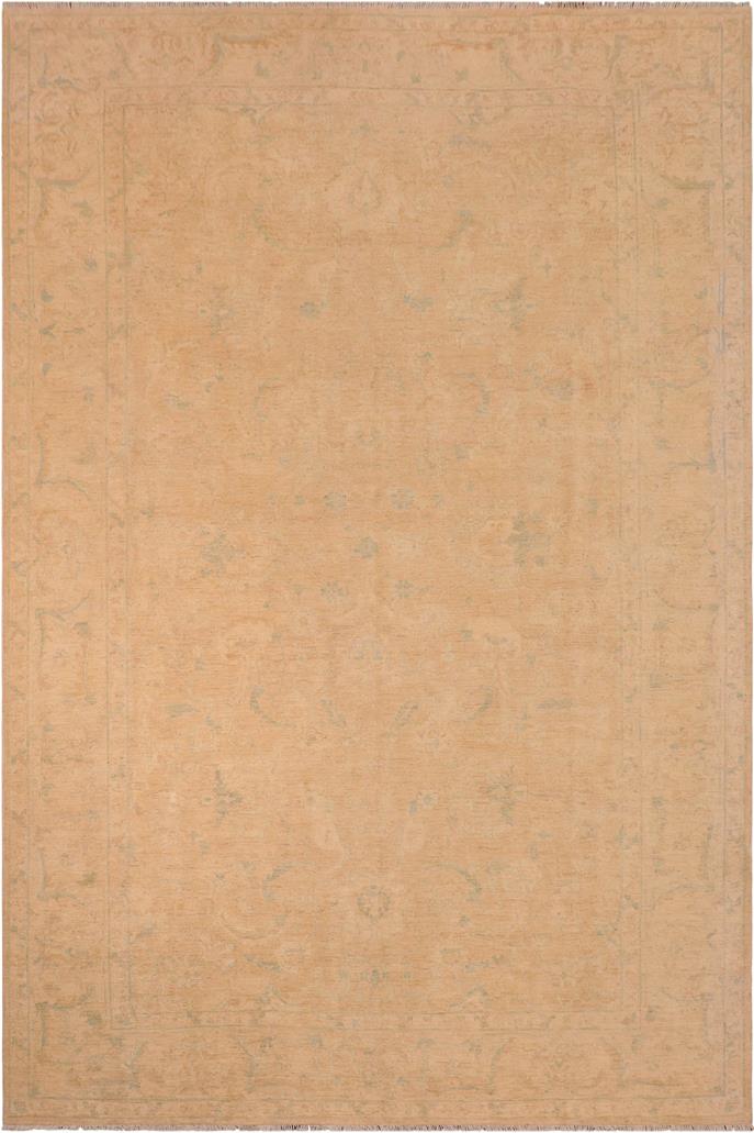 handmade Transitional Kafkaz Tan Beige Hand Knotted RECTANGLE 100% WOOL area rug 10 x 14