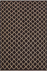 Flat Weave Kilim Antique Navaho Vintage handmade Modern Kilim Black Ivory Hand-Woven Rectangle 100% Wool Area Rug 7x10