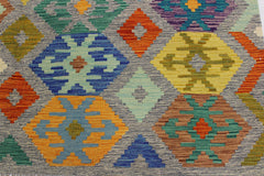 handmade Geometric Kilim Gray Beige Hand-Woven RECTANGLE 100% WOOL area rug 7 x 10