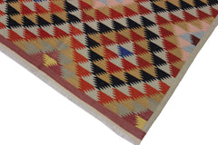 handmade Geometric Kilim Pink Rust Hand-Woven RECTANGLE 100% WOOL area rug 5 x 7