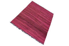 Flat Weave Kilim Antique Navaho Vintage handmade Modern Kilim Pink Brown Hand-Woven Rectangle 100% Wool Area Rug 6x8