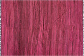 handmade Modern Kilim Pink Brown Hand-Woven RECTANGLE 100% WOOL area rug 6x8