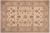 handmade Transitional Kafkaz Beige Tan Hand Knotted RECTANGLE 100% WOOL area rug 10' x 14'