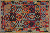 handmade Geometric Kilim Beige Blue Hand-Woven RECTANGLE 100% WOOL area rug 6 x 8